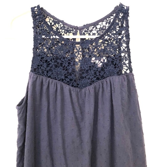 2/$15 Xhilaration - Sleeveless Navy Dress with Crochet Detail - Picture 3 of 8